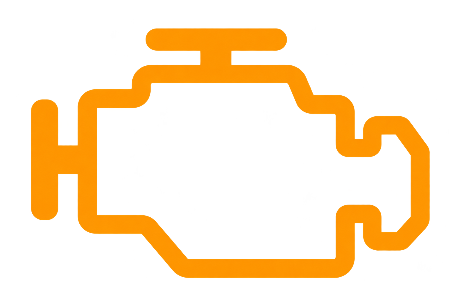 Amber check-engine warning light